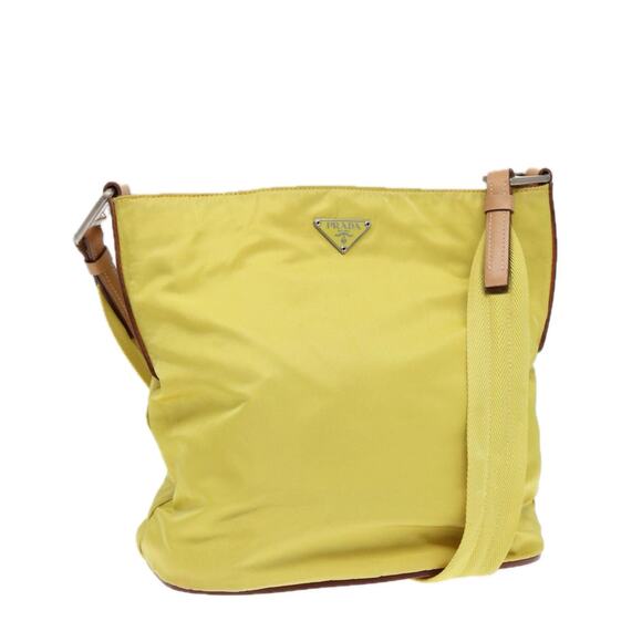 PRADA Shoulder Bag Nylon Yellow - Picture 1 of 10